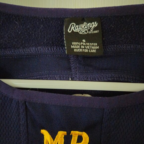 Rawlings Mens Sweatshirt Size Small Blue Team Issue NCAA MP 9 Gold Embroidered - Picture 2 of 8